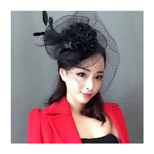 Restoration Dinner Headdress Mingyuan dress, mesh top hat Stage performance Cheongsam Show Exaggerated Hair Decoration