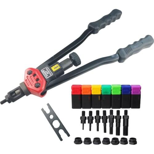 BT-607 16" Manual Riveter Gun Hand Tools Kit Rivet Nut Setting Instruments Nut Setter M3/M4/M5/M6/M8/M10/M12 Herramientas