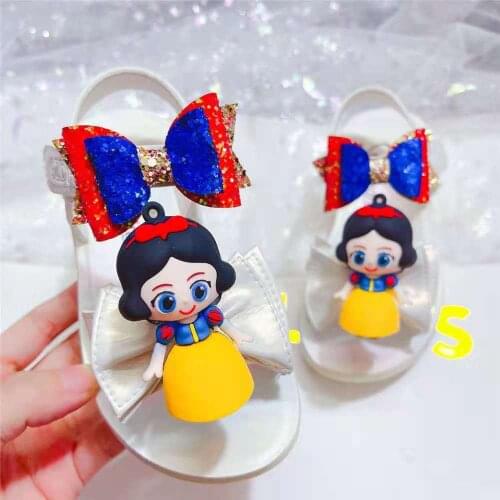 Disney girls cartoon snow-white bow sandals student soft-soled beach shoes childrens non-slip first step shoes