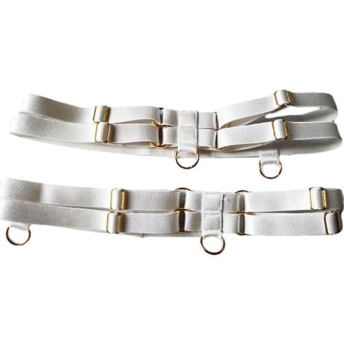 Wedding Garter White Leg Harness Pastel Goth Garter Belt Sexy Lingerie Bondage Harness woman Body Cage