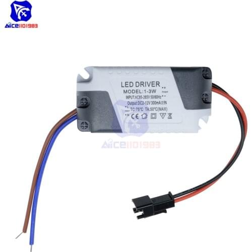 Diymore 3x1W AC 85 -265V to DC 2 -12V LED Electronic Transformer LED Power Supply Driver