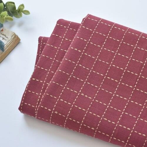 1meter 100% cotton Red grid fabric for Childrens skirt dress DIY Summer clothes bag handwork fabric art XMT
