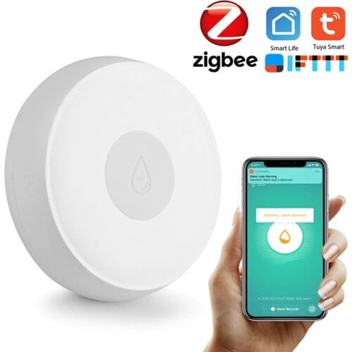ZigBee Smart Sensor Water Leak Detector Water Tank Full Water Linkage Alarm Tuya APP Remote Monitoring Leakage Alarm Detector