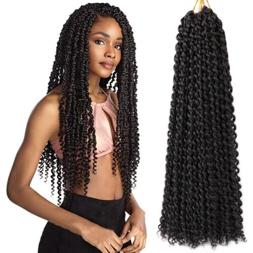 Passion Twist Hair 24 Inch Long Water Wave Crochet Hair For Braiding Butterfly Locs Bohemian Passion Twist Hair Extensions