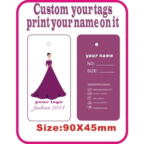 Custom chothes tags Popular tags ,print your logo on tags 500PCS 300gsm Paper ,Skirt /wedding/ dress tags free design J6