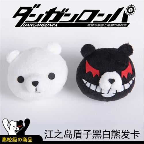 Anime Danganronpa Enoshima Junko Monokuma Hair Clip Headwear Plush Props Cosplay Accessories