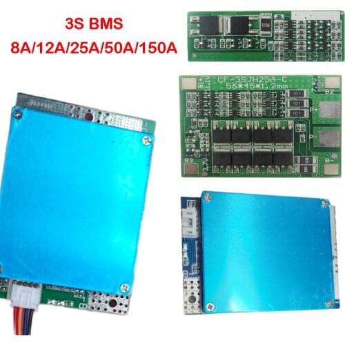 3S 12V Li-ion Lipo Lithium Battery Protection Board Large Current 18650 BMS Module 150A 50A 25A 12A 8A PCB Circuit Fee Balance