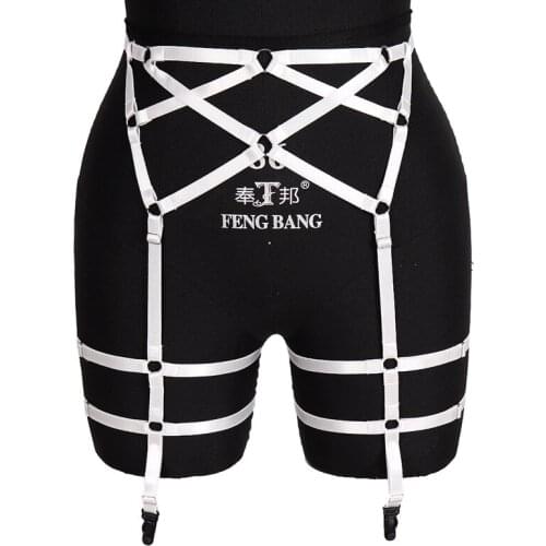 Womens Sexy Body Harness Bondage Lingerie Elastic Hollow Out Garter Strappy Punk Goth Fetish Exotic Apparel Party Dance Wear