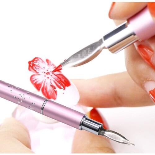 1 Set 6 Heads Stainless Steel Dotting Pens Rhinestone Picker Pencil UV Gel Acrylic Drawing Painting Liner Pen Nail Art Tools