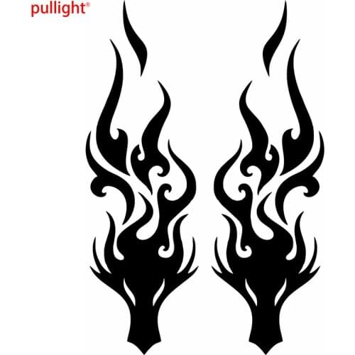 1 pair Dragon Head Fire Auto Car Bumper Window Vinyl Decal Sticker Decals