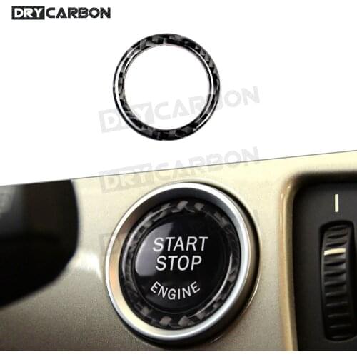 Carbon Fiber Car Engine Start Stop Ignition Button Ring Trim Frame Moulding Cover For BMW 3 Series E90 E92 E93 E89 Z4 2009-2012
