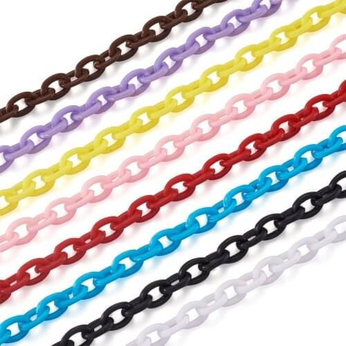 10 Strands Colorful DIY Chain Plastic Cable Chains Links For Handmade Jewelry Bracelet Necklace Making Findings Accessories