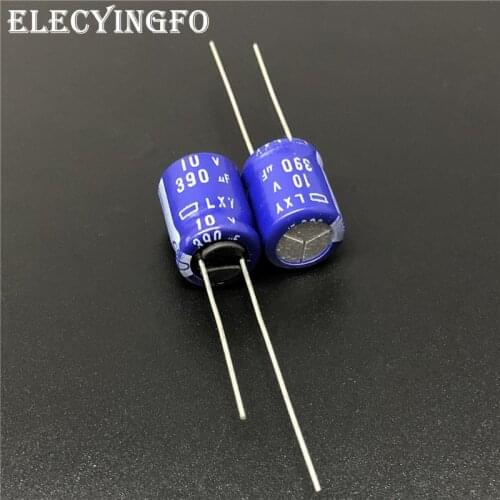 10pcs/100pcs 390uF 10V390UF NIPPON NCC LXY Series 10x12.5mm Low Impedance Long Life 10V390uF Aluminum Electrolytic Capacitor