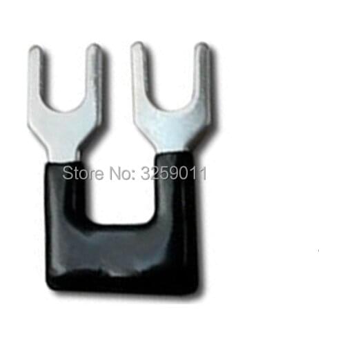 10PCS TB2502 2 Positions 25A Wire Connector Pre Insulated Fork Type Barrier Spades Terminal Strip Jumper Block red