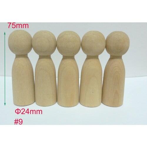 30pcs #9 Unfinished DIY Solid Wooden BOY Peg Doll Bodies