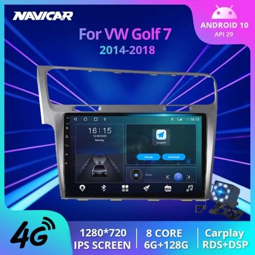 2Din Android10 Car Radio For VW Volkswagen Golf 7 VII 2014-2018 Stereo Receiver Auto Radio GPS Navigation Car Multimedia Player