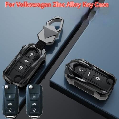 Zinc Alloy +Silicone Car Key Cover Case Protective Shell for VW Golf Bora Jetta POLO GOLF Tiguan Passat Skoda Octavia A5 MK6