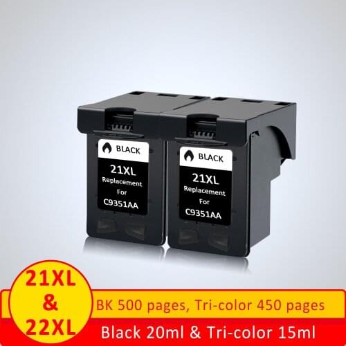XiangYu Black 21XL 22XL Refill Ink Cartridge Replacement for hp 21 22 XL Deskjet 3910 3930 3940 D1311 D1320 D1330 D1341 D1360