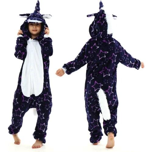 Baby Soft Flannel Pijamas Teens Unicorn Kigurumi Pajamas Kid Onesie Sleepwear Overalls for Boys Childrens Pajamas Winter 4 6 8Y
