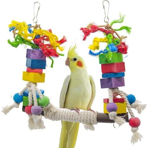Bird Toy Bird Chewing Swing Toy Puppy Parrot Stand Toys Hanging Bird Perch Toys For Cockatiel Parrot bird cages Hanging