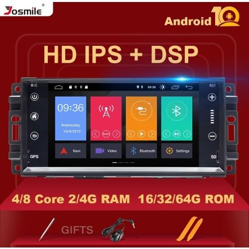 IPS DSP 4G Ram Android 10 Car radio Player For Jeep Grand Cherokee Chrysler 300C Compass Patriot Dodge Sebring GPS Stereo Camera