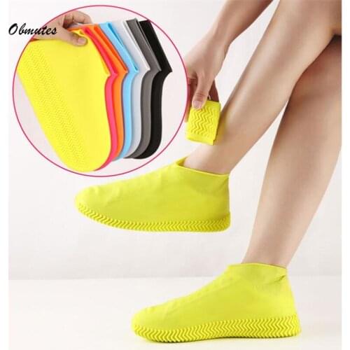 1 Pair Outdoor Latex Shoe Cover Silicone Rain Rubber Shoes Boot Covers Waterproof Non-slip Wear Foot Cover Overshoes