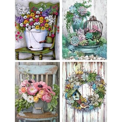 5D DIY Diamond Painting Flowers Cross Stitch Kit Full Drill Square Round Embroidery Mosaic Art Picture of Rhinestones Home Decor