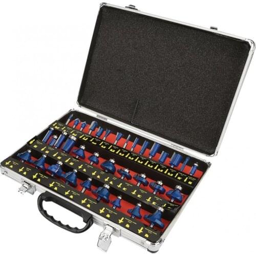 35Pcs 6.35mm Shank Router Bits Set Carpentry Tools Professional Tungsten Carbide Wood Routing Cutter Woodworking Milling Cutter