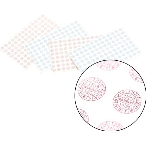 208pcs Warranty Sticker Security Seal Sticker 2018 2019 2020 Year Round Size 10*10mm Red Blue Color Fragile Label