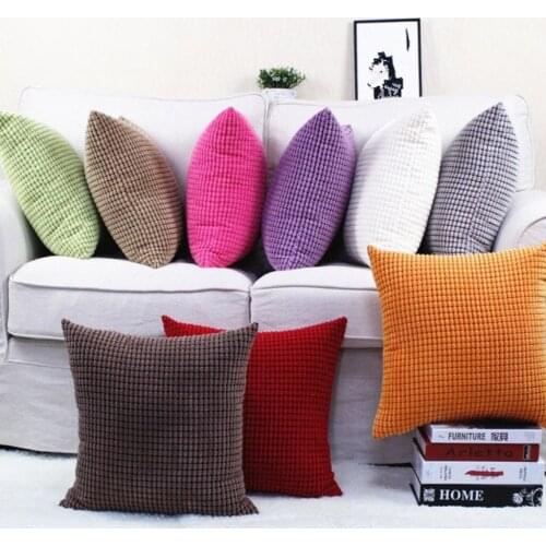 1pcs Corduroy Soft Solid Decorative Square Throw Pillow Covers Set Cushion Case for Sofa Bedroom Car 24x24 inch 60x60 cm