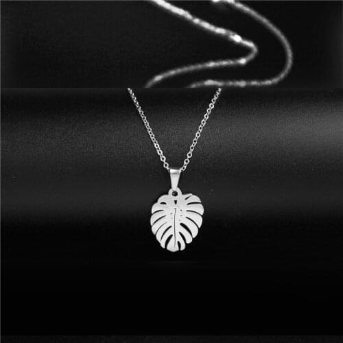 Stainless Steel Religious Minimalist Jewelry Leaf Pendant Necklace Ins Hot Simple Leaf Choker