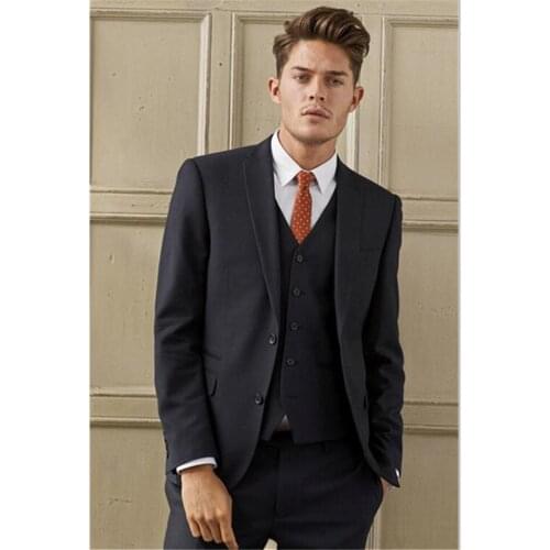 New Black Classic Men’s Suit Notch Lapel Slim Fit Evening Suits For Men Styling Tuxedos Business Dress Wedding Groom Costume