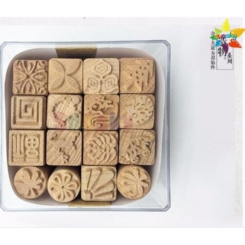 New pottery Ceramic Tool Wood Texture stamp Pure Solid Wood Printing Creative Tool Ceramic Clay Sculpture Kneading Printing chop