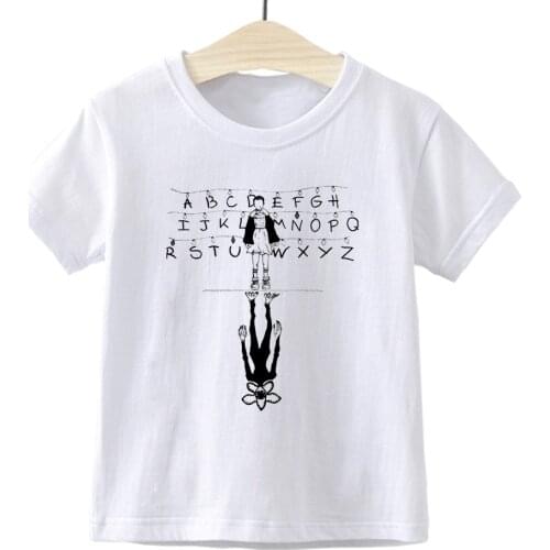 Hot TV series Stranger Things Printed Kids Tee Creative Harajuku Childrens Clothing Summer Crewneck T-shirt Baby Boys Plus Size