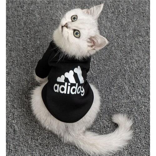Cat Clothes Classic Black Long Sleeve Sweater Pet Cat Dog Coats Jacket 3D Printed Puppy Clothes Comfortable And Soft Sweater