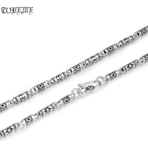 4MM Handrafted 100% 925 Silver Pendant Necklace Vintage Sterling Chain Necklace for pendant Thai Silver Necklace