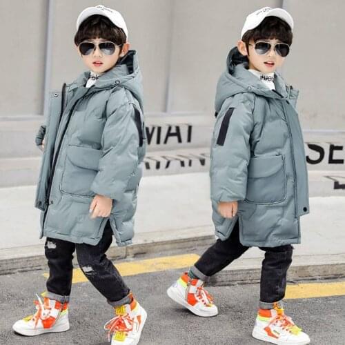 Russia Winter Down Parkas Thicken Quality Kids Winter Coats For 4 5 6 8 10 11 12Yrs Hooded Warm Casual Baby Boy Winter Clothes