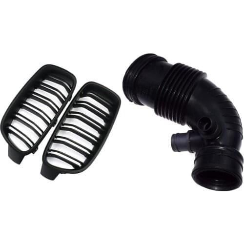 Front Kidney Grille Grills Matte Black for BMW F30 F35 328I 335I 2012-2016 with Air Duct Filtered Pipe Intake Hose