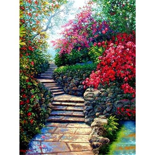 Landscape House DIY Embroidery 11CT Cross Stitch Kits Needlework Craft Set Printed Canvas Cotton Thread Home Dropshipping