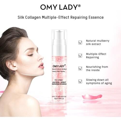 Silk Collagen Face Serum Tightening Pores Repairing Anti Aging Whitening Repair Shrink Pore Lift Firm Skin Care
