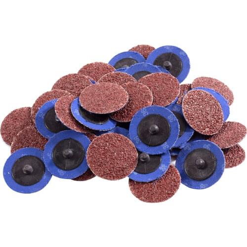50Pcs 2in Sanding Grinding Discs 36 Grit Aluminum Oxide Die Grinder Roll Lock Disc Rust Paint Removal Grinder Accessories
