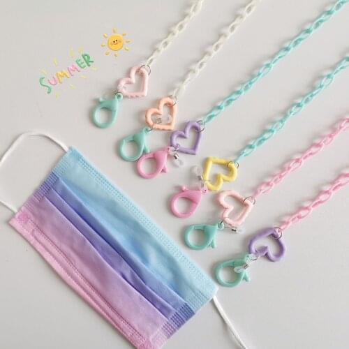 2021New Simple Candy Color Acrylic Pure Chain Lanyard Necklace Glasses Chain Lanyard Hanging Neck Mask Strap Eyewear Accessory