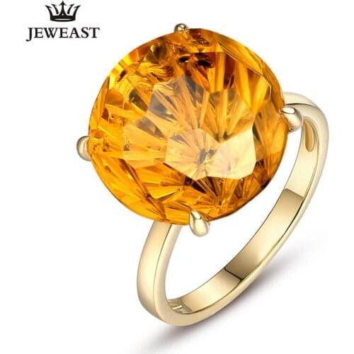 SLFD Natural topaz/Amethyst/Citrine 18K Pure Gold 2020 New Hot Selling Top Ring Shape Ring For Ladies Woman Genuine Jewelry