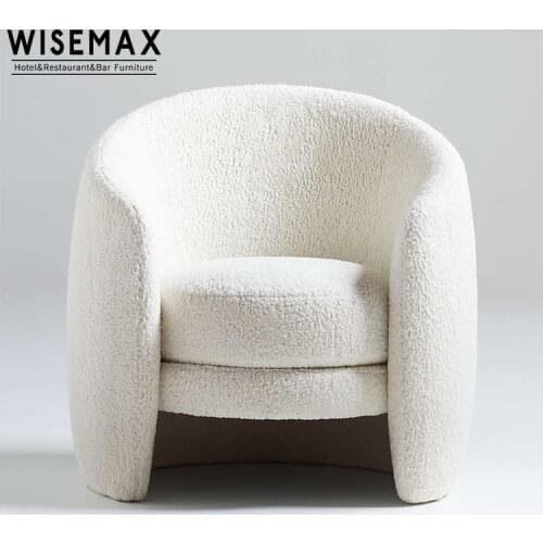 Modern minimalist design artificial wool sponge high back arm single sofa chair couch floor sofa living room furniture