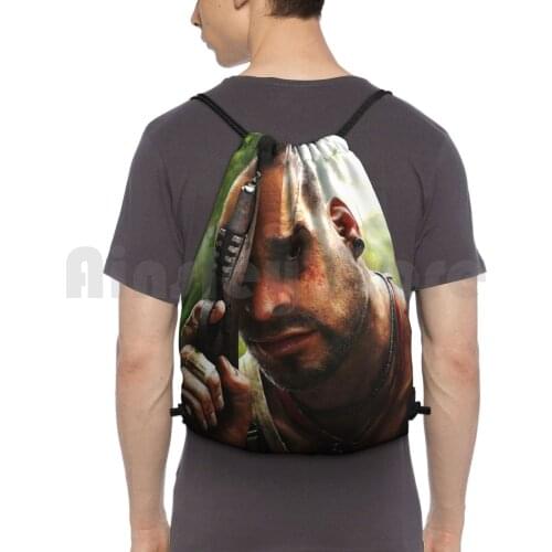 Vaas Backpack Drawstring Bags Gym Bag Waterproof Vaas Montenegro Michael Mando Far Cry Far Cry 3 Video Games Gaming Game