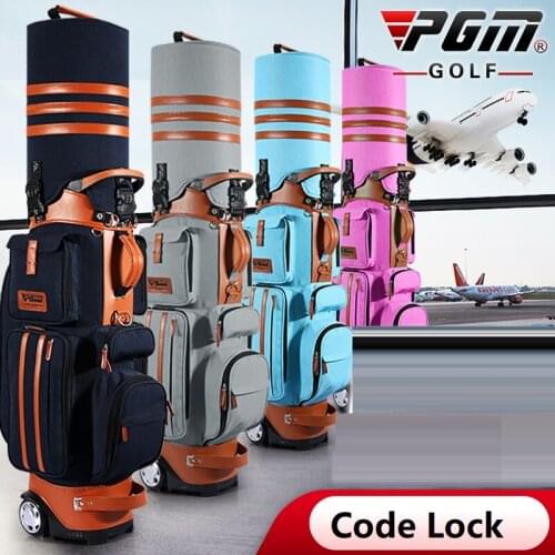 PGM Retractable Golf Bag with Wheel Hard Shell Checked Golf Bag Code Lock Multifunctional Air Aviation Package
