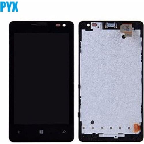 For Microsoft Lumia 435 LCD Display with Touch Screen Digitizer and Frame Assembly Black Color Free Shipping