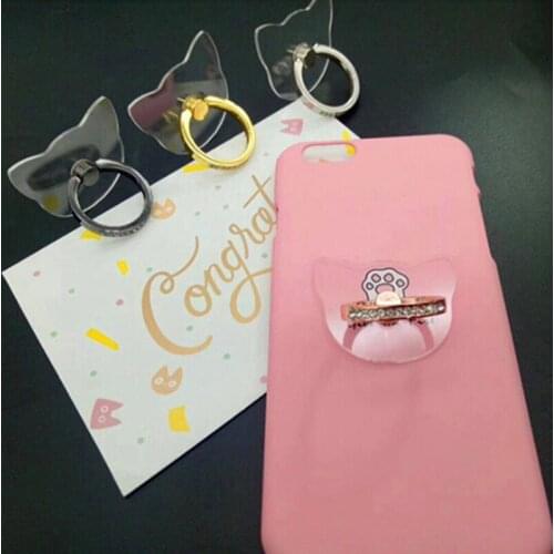 1pc transparent butterfly Ring Phone Holders 360 Degree Metal Finger ring For Mobile Phone Smartphone Stand Holder clear Bracket