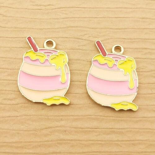 10pcs16x21mm enamel bee honey charm for jewelry making earring pendant fashion charms