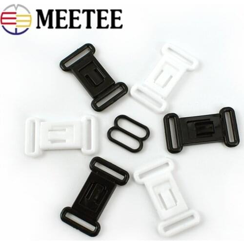 100sets Meetee 12.5mm Plastic Adjustable Buckles O Ring Clasps Hooks Bow Tie Buckle for Bra Underwear Accessories